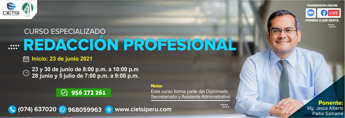 CURSO ESPECIALIZADO REDACCIÓN PROFESIONAL 2021